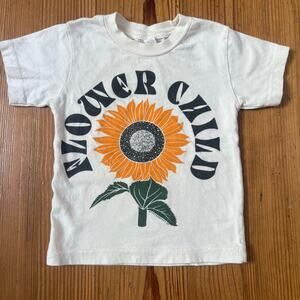 Flower child daisy short sleeve cotton graphic toddler shirt SIZE 2T